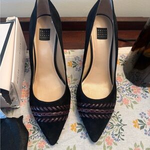 White House Black Market Elegant Black and Purple Heels